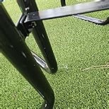 Metal Picnic Tables for Outdoors with Umbrella Hole - Coated Steel Heavy Duty Commercial Grade Furniture Set with Adjustable Seats (Blue, 46 in, Round, Punched Steel)