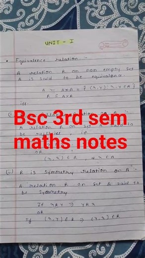 Bsc 3rd sem. maths notes. Agr aapko aage ka notes chahiye to hamare channel ko subscribe kre😊