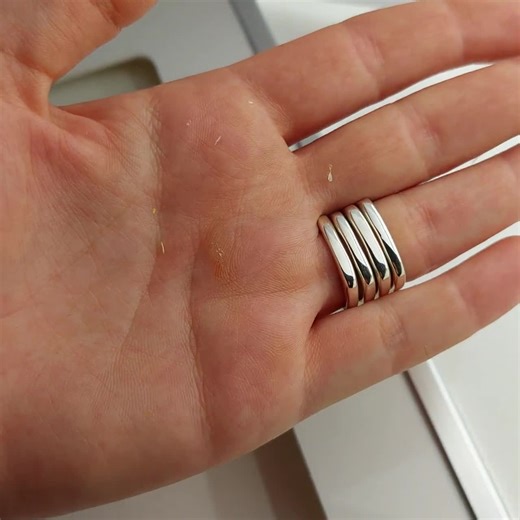 Sterling Silver Square Ring Set: Geometric Stacking Bands, Everyday Stackable Rings, Modern Jewelry - Etsy