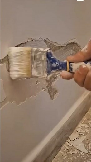 How to repair damaged wall after paint🎨 #shots #satisfying