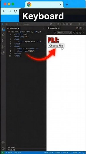 Custom File Upload Button in HTML ⚡ #frontend
