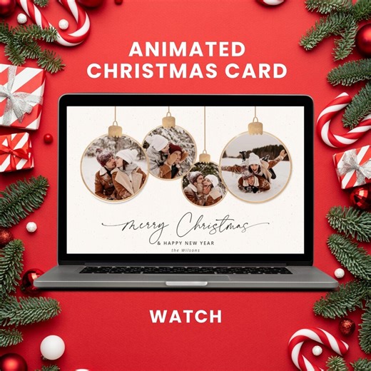 Animated Christmas Ecard, Photo Holiday Card, Editable Canva Template (digital) - Etsy