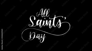 All Saints Day Text Animation on Silver Color. Ideal for social media posts, invitations, posters, and digital graphics. Stock Video
