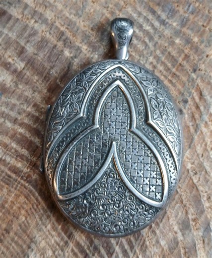 Large Victorian Locket Pendant Sterling Silver - Etsy