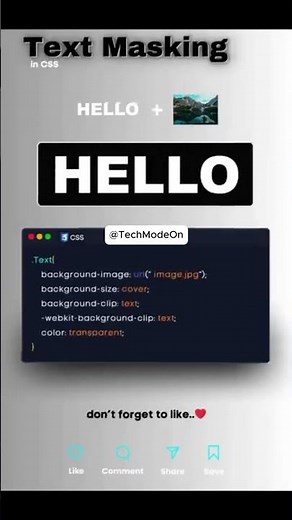 😱 Hidden Power of CSS Text Masking 🤯 | Mask | Programming