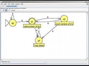 Foundations 05 06 JFLAP Add Trash State to DFA