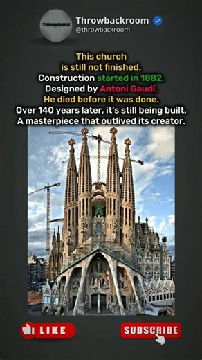 Started in 1882 and still not finished #chruch #viralshorts #history #building