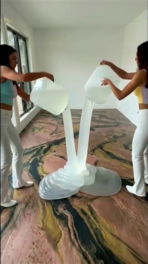 Luxurious bedroom with emerald pink epoxy flooring 💖✨