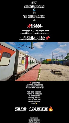 TRAIN FROM THE GHATS OF KOLKATA🌊 TO THE HILLS OF DEHRADUN ⛰️. KUMBHA EXPRESS FLAT 130KMPH🔥.#shorts