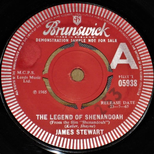 James Stewart / Charles "Bud" Dant Chorus - The Legend Of Shenandoah / We're Riding Out Tonight