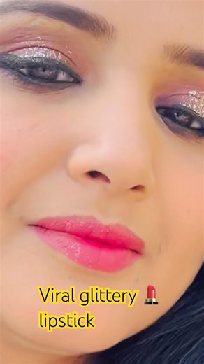 Viral glittery lipstick/lipstick hack/pink lipcombo/makeup tutorial/pinkish shade @crafty babe