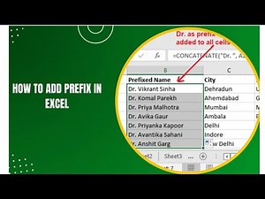 Prefix number and text in excel.