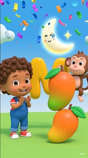 Letter M for Kids 🐵 | M for Monkey, Mango, Moon | ABC Phonics Song | Fun Learning Toons #shorts