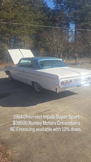 Awesome 1964 Chevrolet Impala Super Sport. Super solid. V8 auto ps pb factory AC. Great driver. $39500 financing available with 10% down. #RumleyMotors #classiccars #GreensboroNC | Andrew Rumley