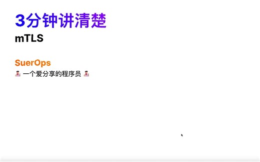 3分钟讲清楚mTLS协议