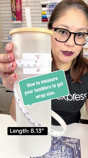 How to measure your tumblers correctly to get the right wrap size. #sublimationtutorials #sublimationtumblersoftiktok #diy #sublimation