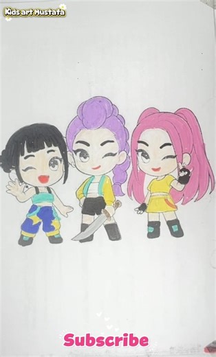 How to draw K-Pop #kpopdemonhunters#drawing#coloring#painting#cute#trending#beautiful#shorts