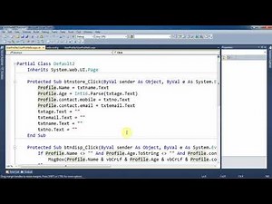 ASP.NET Tutorials - Concept of User Profile (Server Side State Management Technique) with an example