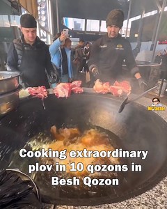 Cooking extraordinary plov in 10 qozons in Besh Qozon in Tashkent, Uzbekistan | Mr. Taster