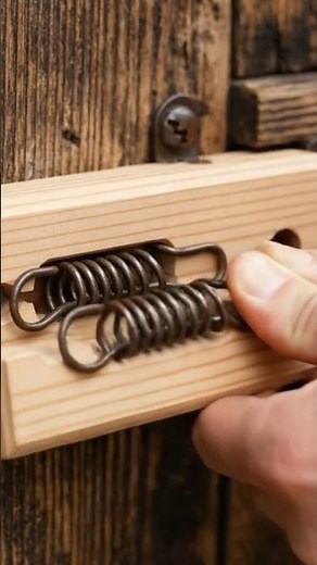 spring tension lock latch #springlock #spring #locking #woodworking