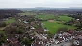 Parallax Aerial Shot of Reigate Town and Priory Park