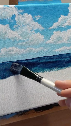 Painting SMOOTH Ocean WATER with Acrylic 🎨🌊