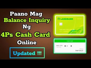 Paano Mag Balance Inquiry Ng 4Ps Cash Card Online || 4ps Cash Card Balance Inquiry