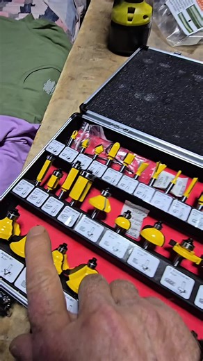 Whether you're a profhessional or hobyist, 35 piece router bit set will get the job done. #woodworking #routerbits #routerbitset #carpentry #tiktokshopcreatorpicks