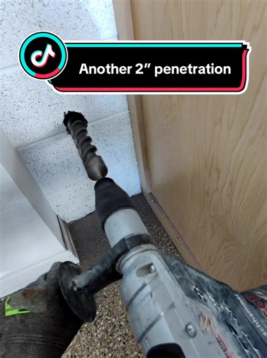 Another 2” wall penetration done the right way 💪 Bosch hammer drill putting in work to run a new gas line from outside into the garage. No shortcuts, no sketchy angles — straight, clean, code-compliant. Tony on-site supervising like a hawk 🦅 making sure everything is dialed before the pipe ever goes in. This is how pros do gas. Period. #plumbing #plumberlife #gasline #gaspipe #bosch