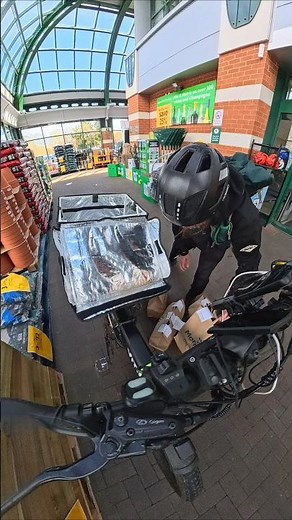 Just Eat large E-bike delivery 5 bags of Morrisons shopping no problems. #justeatdelivery