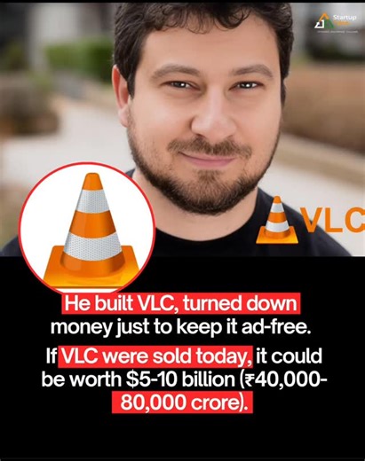 Startup Trion on Instagram: "Jean-Baptiste Kempf, the creator of VLC Media Player, made a rare choice in the tech world—he refused ads, tracking, and big-money buyouts to keep VLC free, open-source, and user-first. Over the years, VLC reportedly received multiple acquisition and monetisation offers, all of which were turned down to protect user privacy and independence. Today, if VLC were ever sold, industry estimates suggest it could be valued between $5–10 billion (₹40,000–80,000 crore)—despit