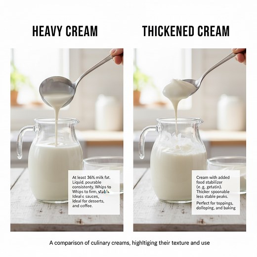 Heavy Cream Vs Thickened Cream: What's The Difference? » Differencess