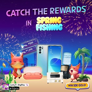 🐠🐠 FISH YOUR REWARDS IN SPRING FISHING! 🤔 Which rewards do you want most? Com.ment UID below! 🌟 50K for 200 lucky users! Join Spring Fishing event to play fast and win big now! 💠 OPPO Reno 6 128GB 💠 Sony Wireless Earbuds 💠 Asahi Oven - Disney Collection 💠 Asahi Table Top Water Dispenser 💠 Sodexo Mobile Pass P1000 💠 Sodexo Mobile Pass P500 -------------------------------- ❗️Download Now: https://lucky9.page.link/inviteYou Real Filipino Lucky 9, real Filipino fun #Lucky9ZingPlay #PlayFAS
