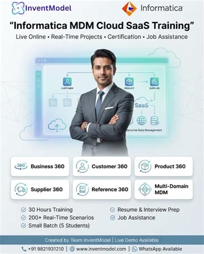 Informatica MDM Cloud SaaS Training 2026 | Live Online Classes, Real-Time Projects & Certification