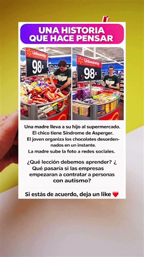 El chico con Asperger que ordenó todo el supermercado 😳 #autismo #historiareal