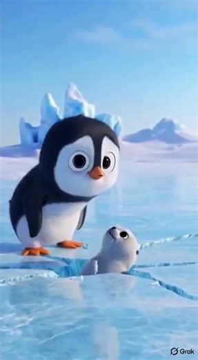 Baby Penguin Saves a Friend 🐧❄️