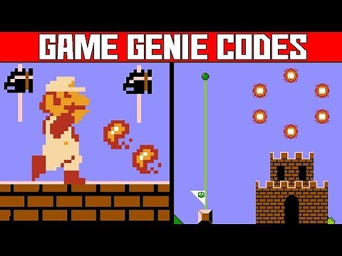 Fireworks & Fireball - Game Genie Codes (Super Mario Bros 1 NES Gameplay)
