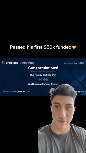Passed his first funded account challenge ever 🤝