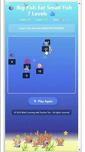 Math Game: Big Fish Eat Small Fish 🐟 | Only the Smartest Survive!