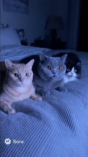 3 Cats Watch a Ghost Movie — Then a 4th Cat Appears! 👻🐱 Everyone Jumps in Fear!