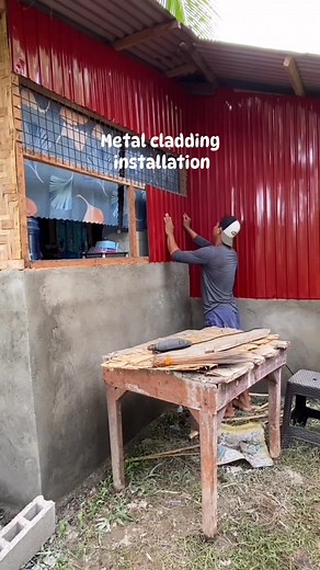 128K views · 2.2K reactions | Metal cladding installation half concrete half metal cladding #reels #installation #metalcladding #exterior | Jeanante Valera | Facebook
