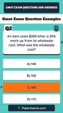 Gmat Exam Question Examples