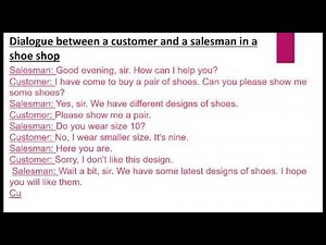 Dialogue between a customer and salesman in a shoe shop