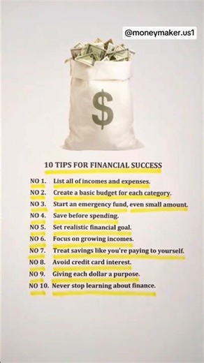 10 tips for financial success. #finance #success #moneysavingtips