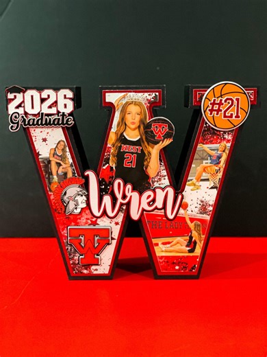 Large Custom 3D Graduation Letter With Photos | Basketball Senior Night Decor | Personalized Class of 2026 Grad Gift | Sports Graduation Set - Etsy
