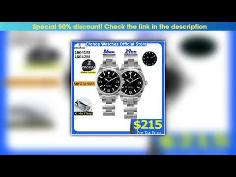 Hot Picks Cronos EX Diver Mechanical Men Watch 39mm Automatic Miyota 90S5 Sapphire Glass Bushed Bra