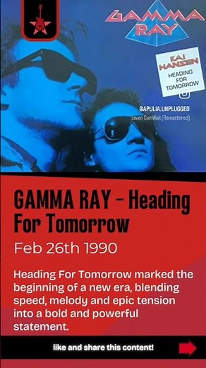 GAMMA RAY - Heading For Tomorrow (1990) #gammaray #powermetal #speedmetal #metalreview #onthisday