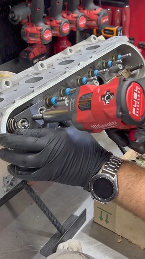 Shop Tool Reviews on Instagram: "Installing newly lapped valves into the LS heads, and installing new valve seals, springs, retainers, and keepers (locks). Longer explanatory video on our YouTube channel. . . . . #shoplife #shoptool #toolsofthetrade #ls #lsswap #chevylife #trucks #chevytrucks #mechanic #mechaniclife #tools #howto #diy #enginebuilder #tooltiptuesday"
