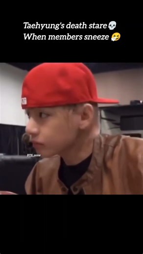 Taehyung's death stare when members sneeze 😅 #btsfunnymoments #bts #taehyung