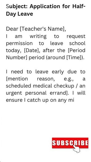How to Write an Application for Half Day Leave | Office & School Leave Format